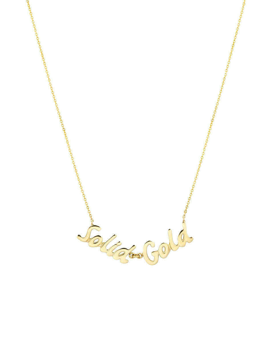 Solid Gold Handwriting Necklac