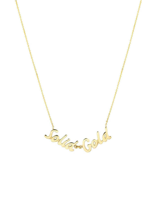 Solid Gold Handwriting Necklac