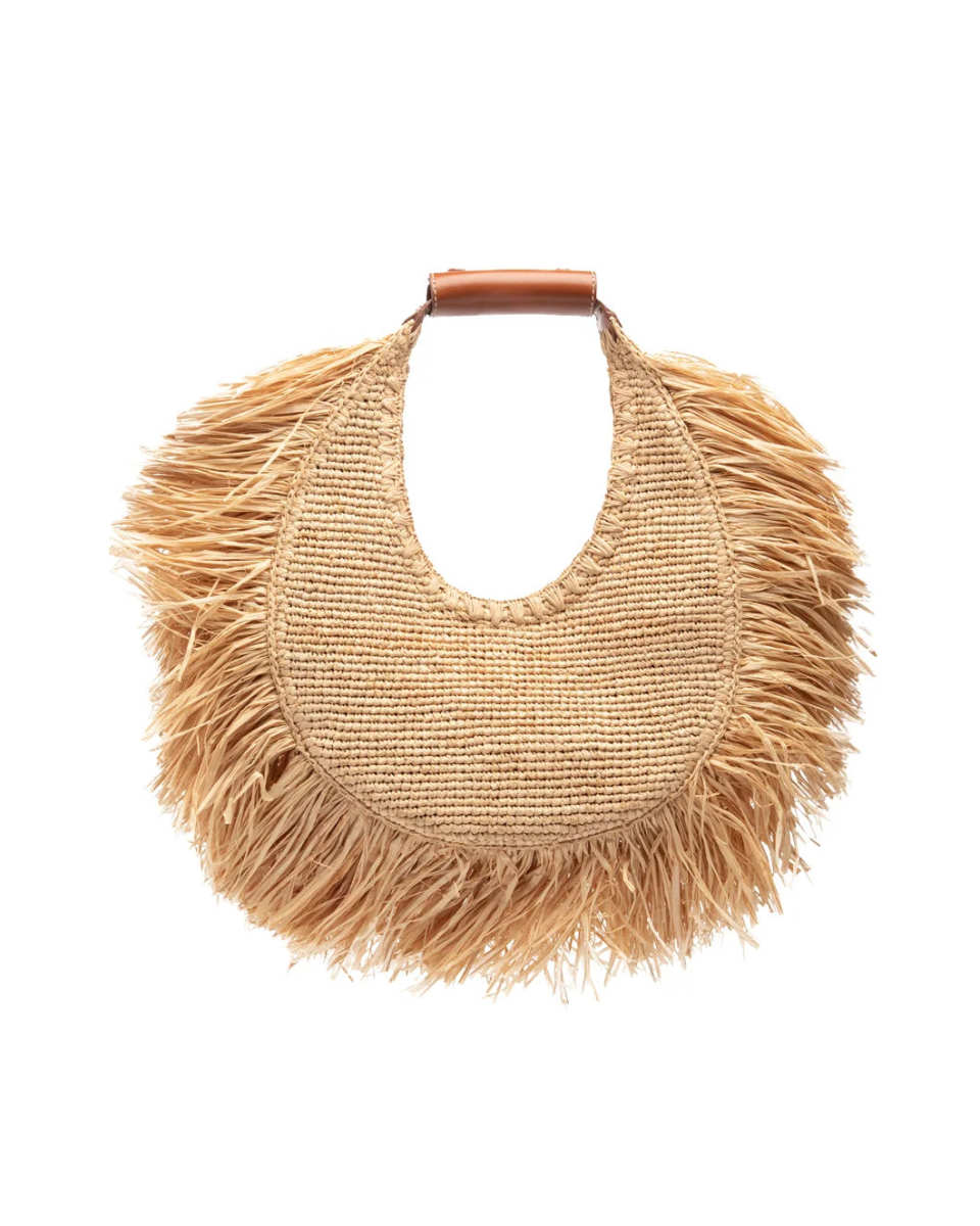 Moon Raffia Tote Bag