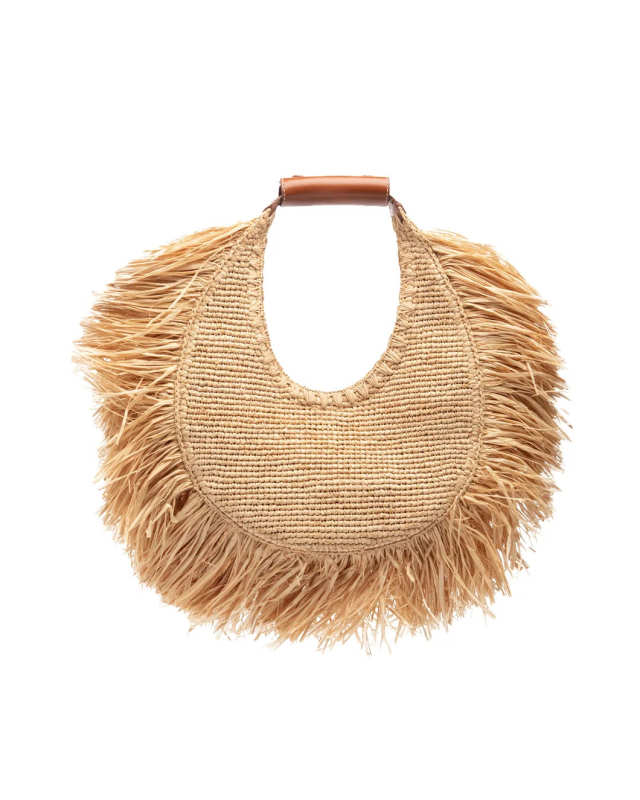 Moon Raffia Tote Bag