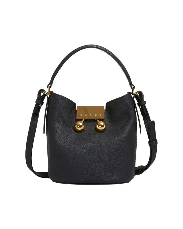 Black Leather Trunkaroo Bucket Bag