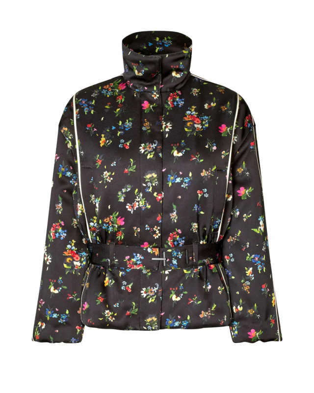 Cinched Aviator Bomber Jacket - Magnolia Garden