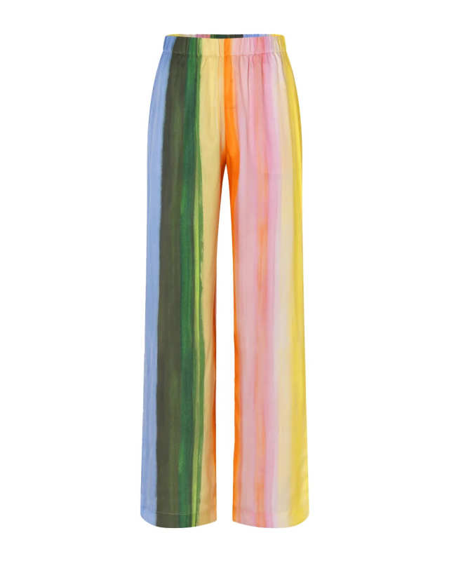Elasticated Long Pants Pastel Hue