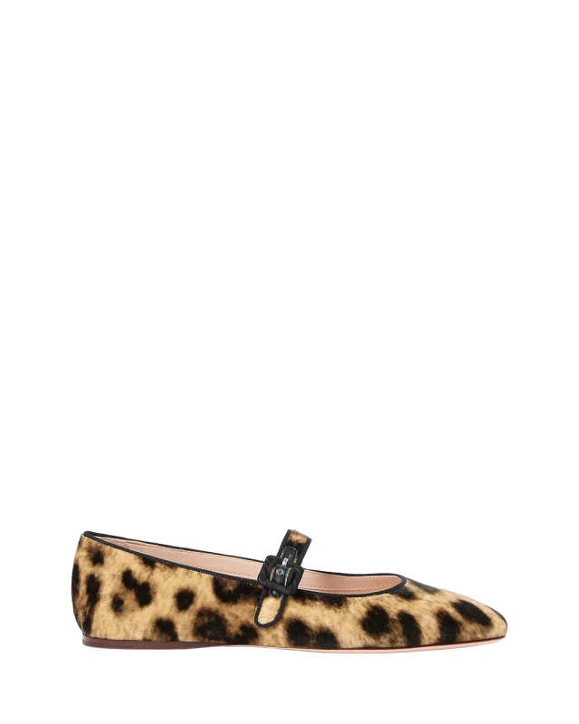 Ginger Leopard Velvet Mary Jane