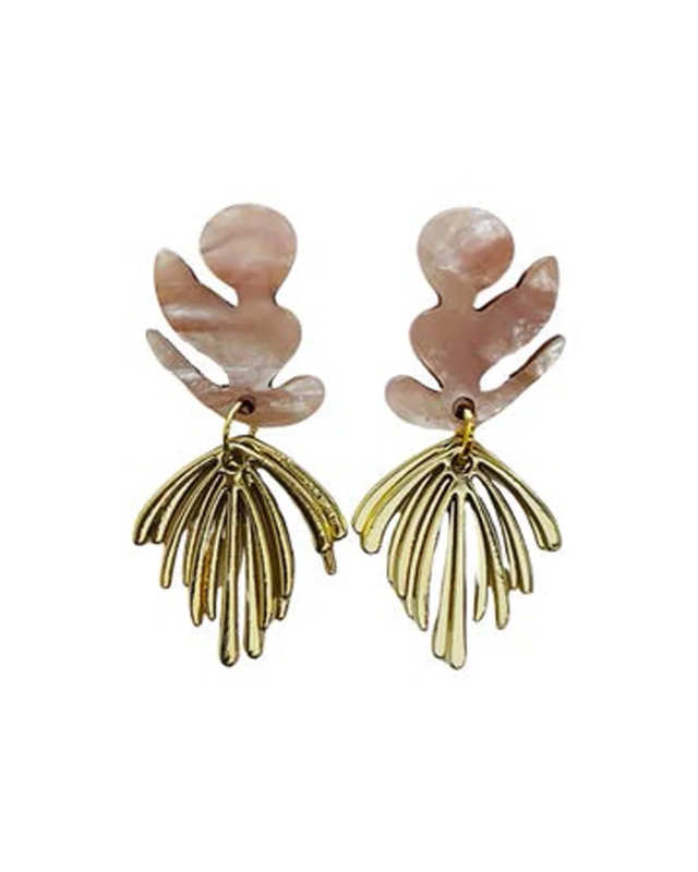 Matisse Earrings Tan/Gold