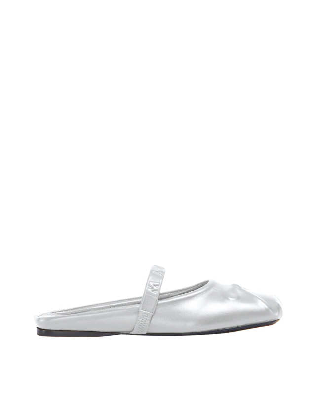 Silver Little Bow Ballerina Mule