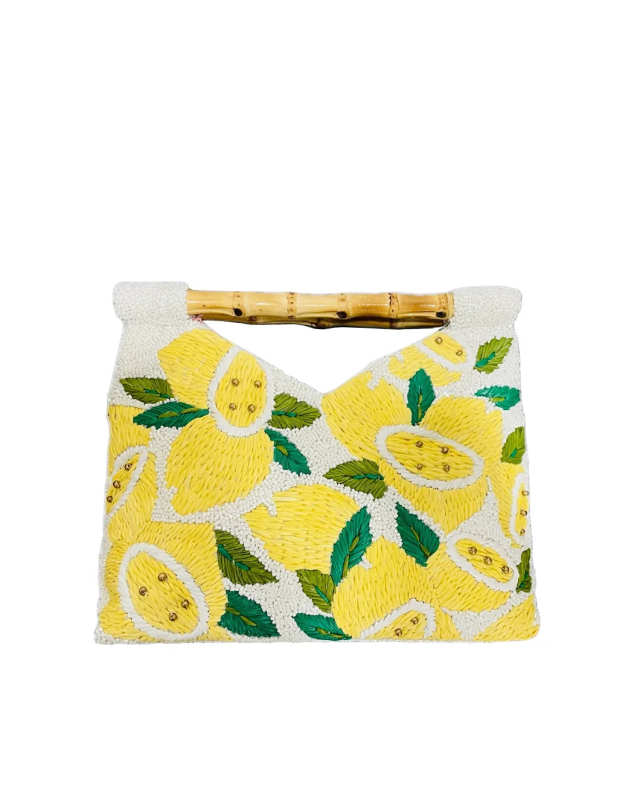 Beaded Lemon Bamboo Handle Purs