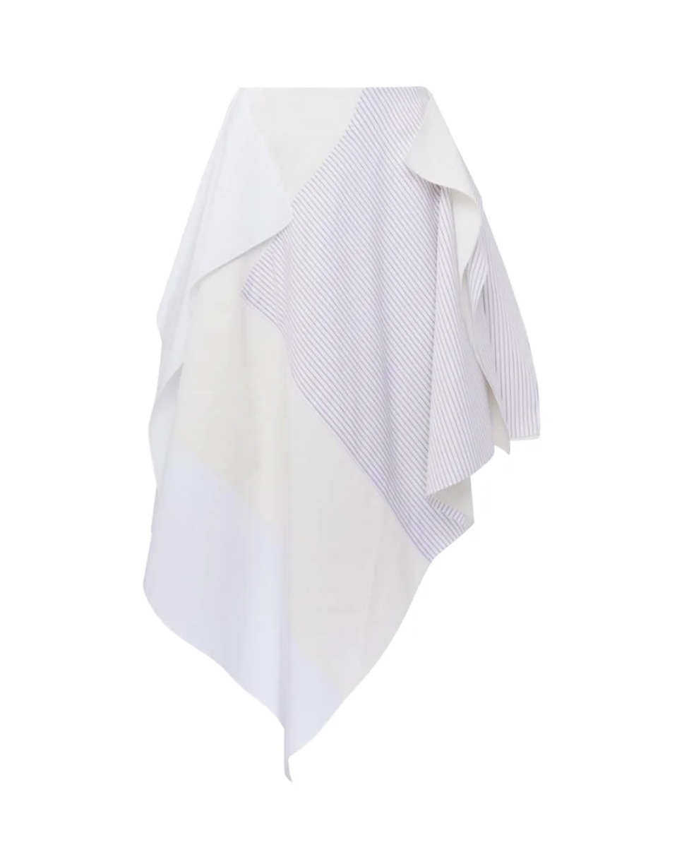 Asymmetric Patchwork Midi Skirt