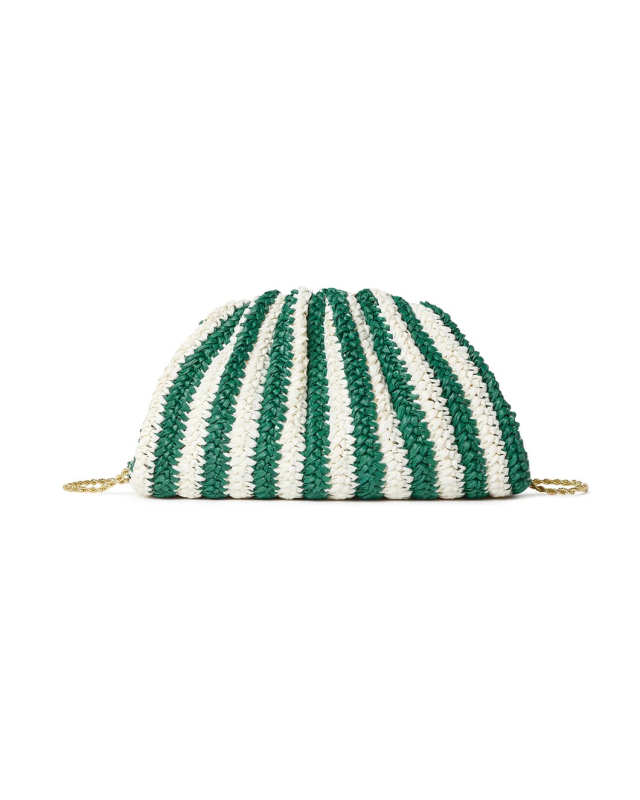Bailey White/Green Dome Clutch