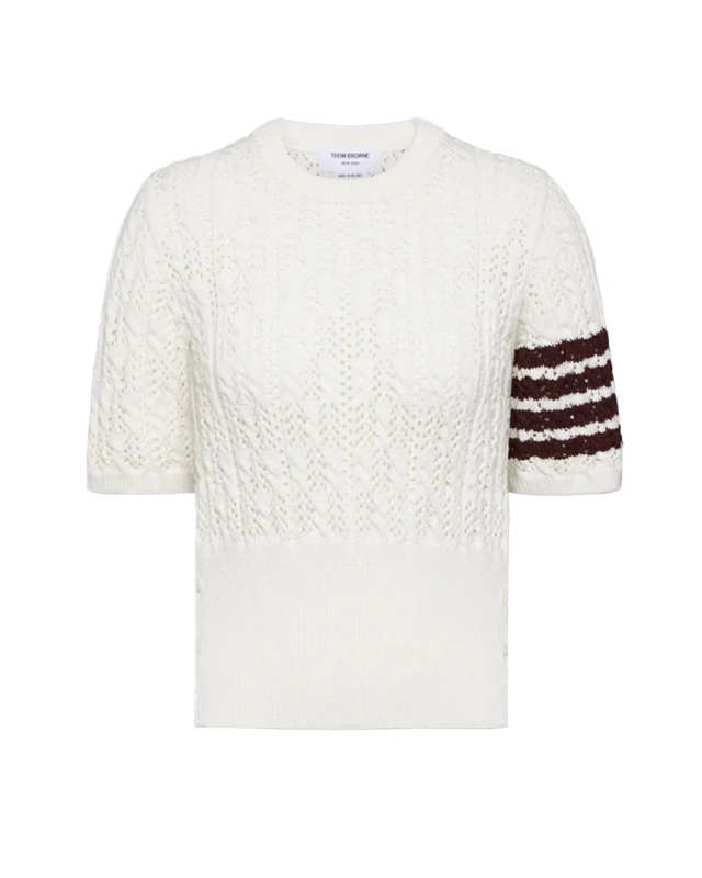 Pointelle Cable Stitch 4-Bar Tee