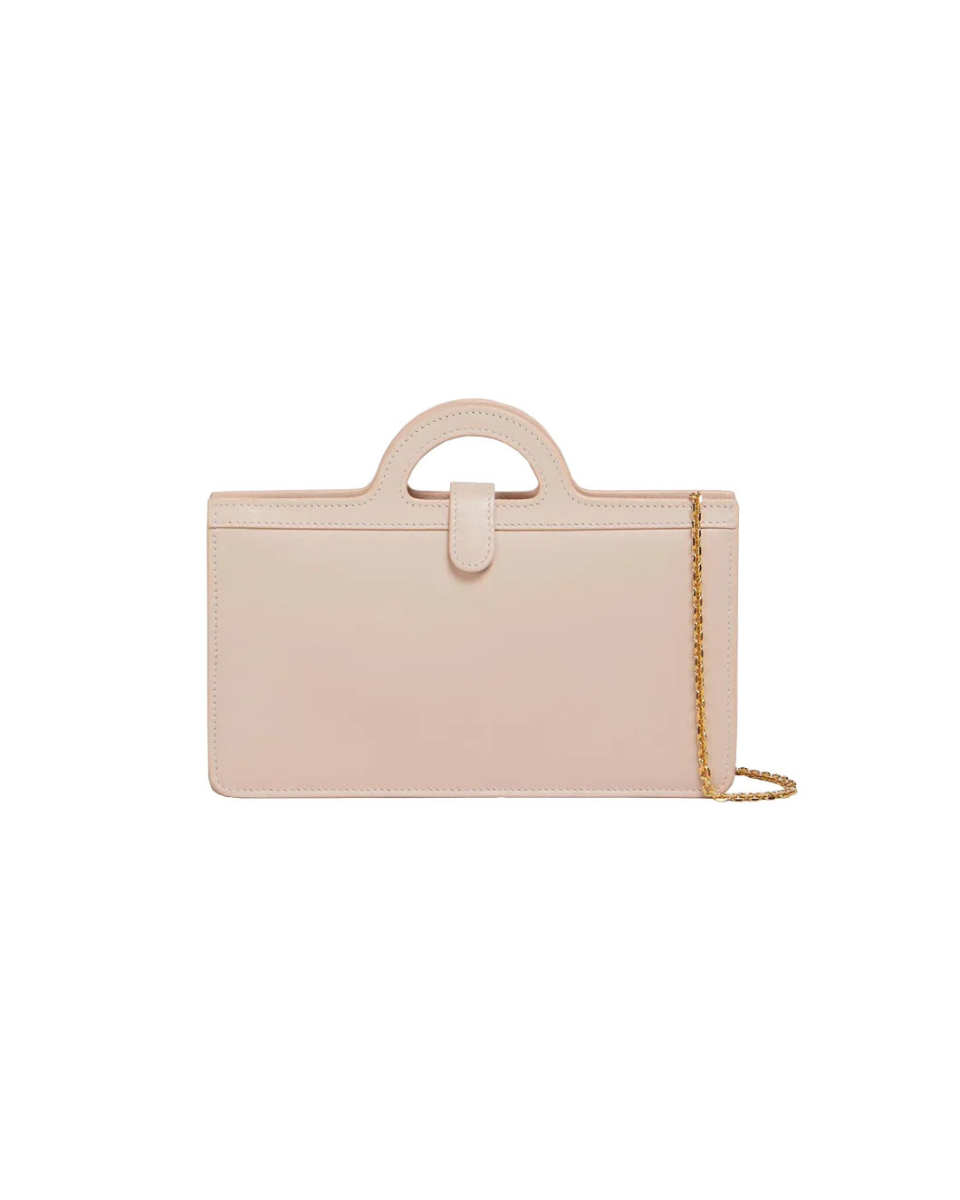 Misty Rose Long Wallet with Chain Strap