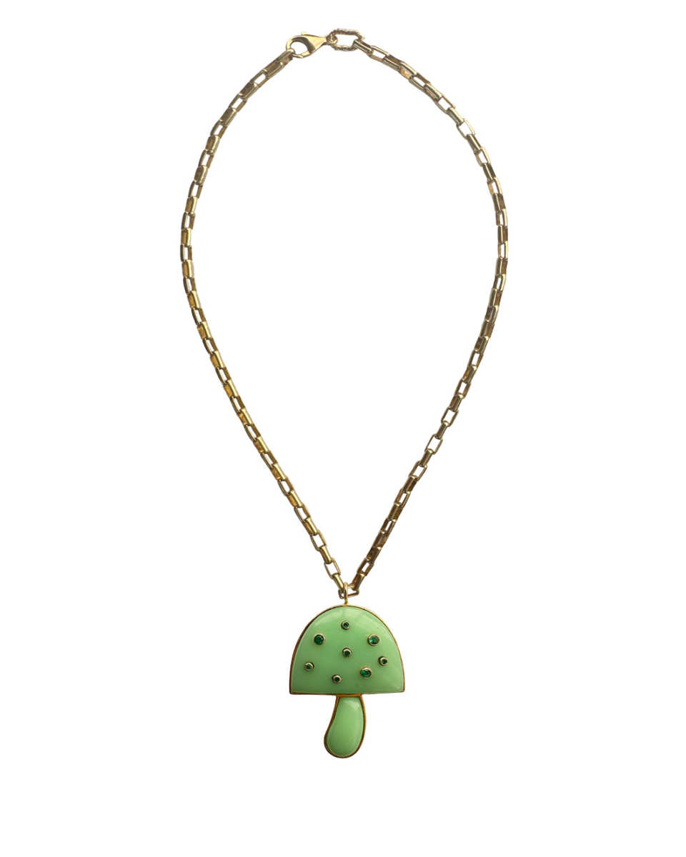 Chrysophrase, Multi Gem Mushroom Necklace