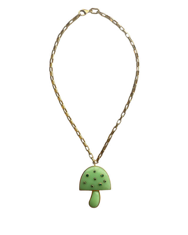 Chrysophrase, Multi Gem Mushroom Necklace