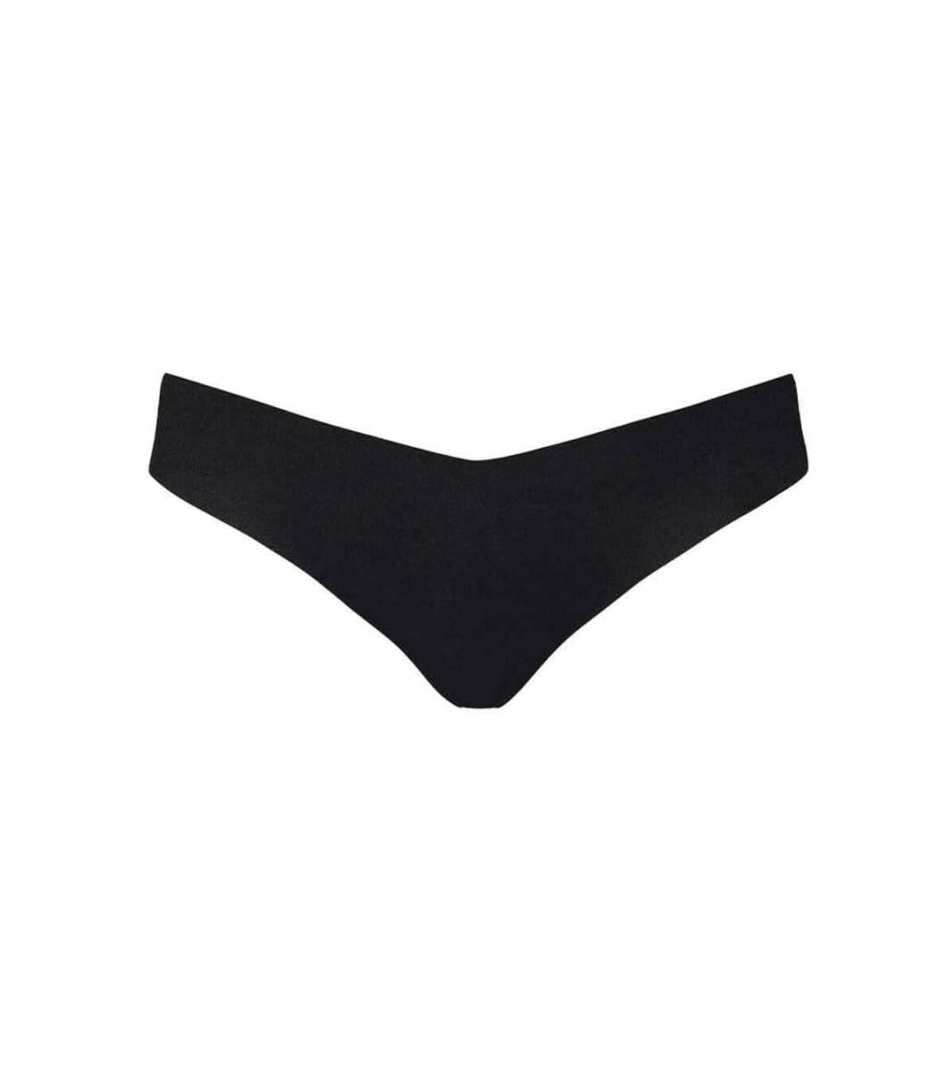 Classic Solid Black Thong