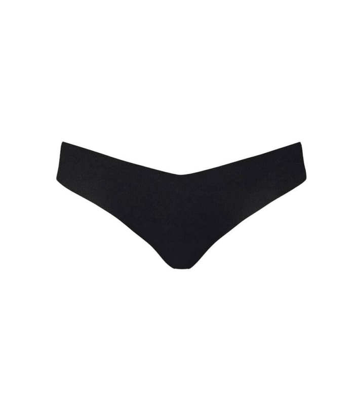 Classic Solid Black Thong