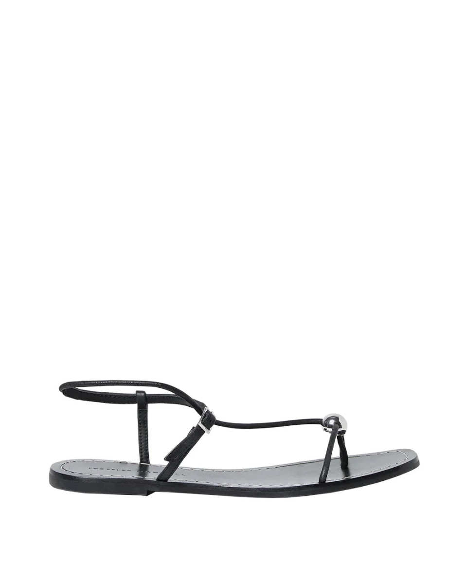 Lara Black Leather Sandal