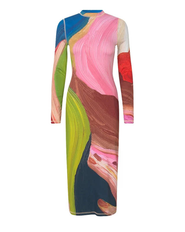 Pullover Long Sleeve Midi Dress