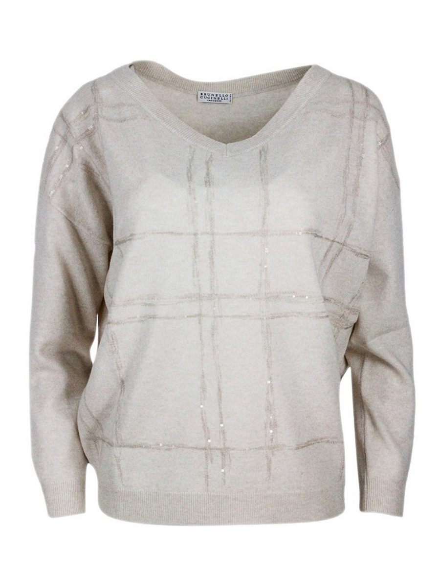 Brunello Cucinelli Pull Col Rond - Beige
