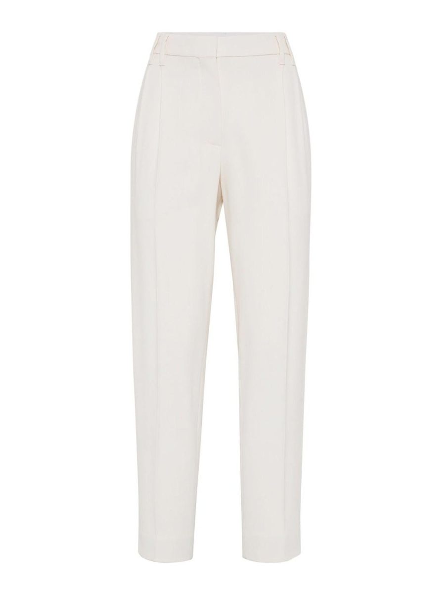 Brunello Cucinelli Pantalons Décontractés - Blanc