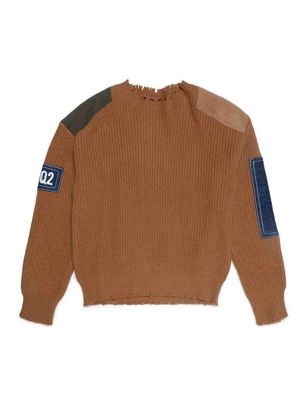 Dsquared2 Pull Col Rond - Beige