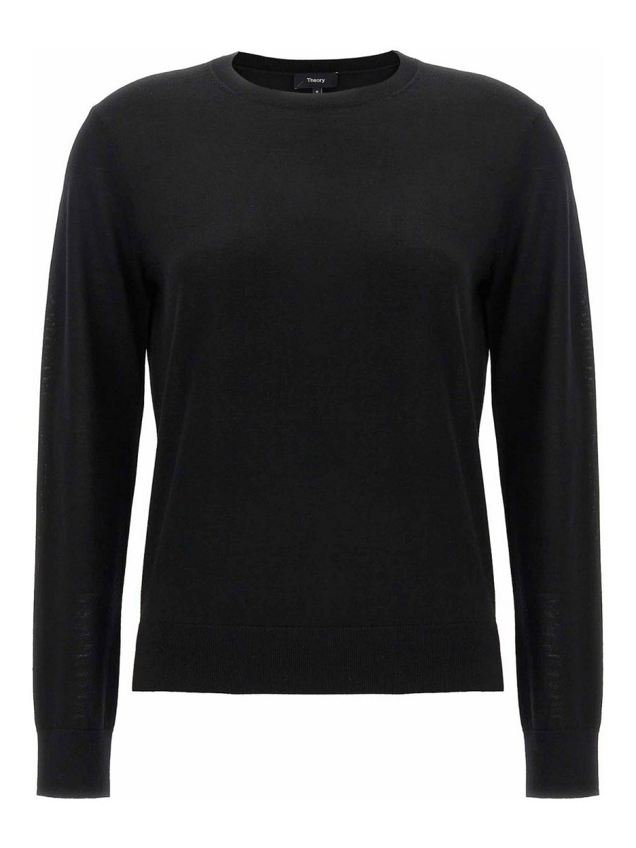 Theory Pull Col Rond - Noir