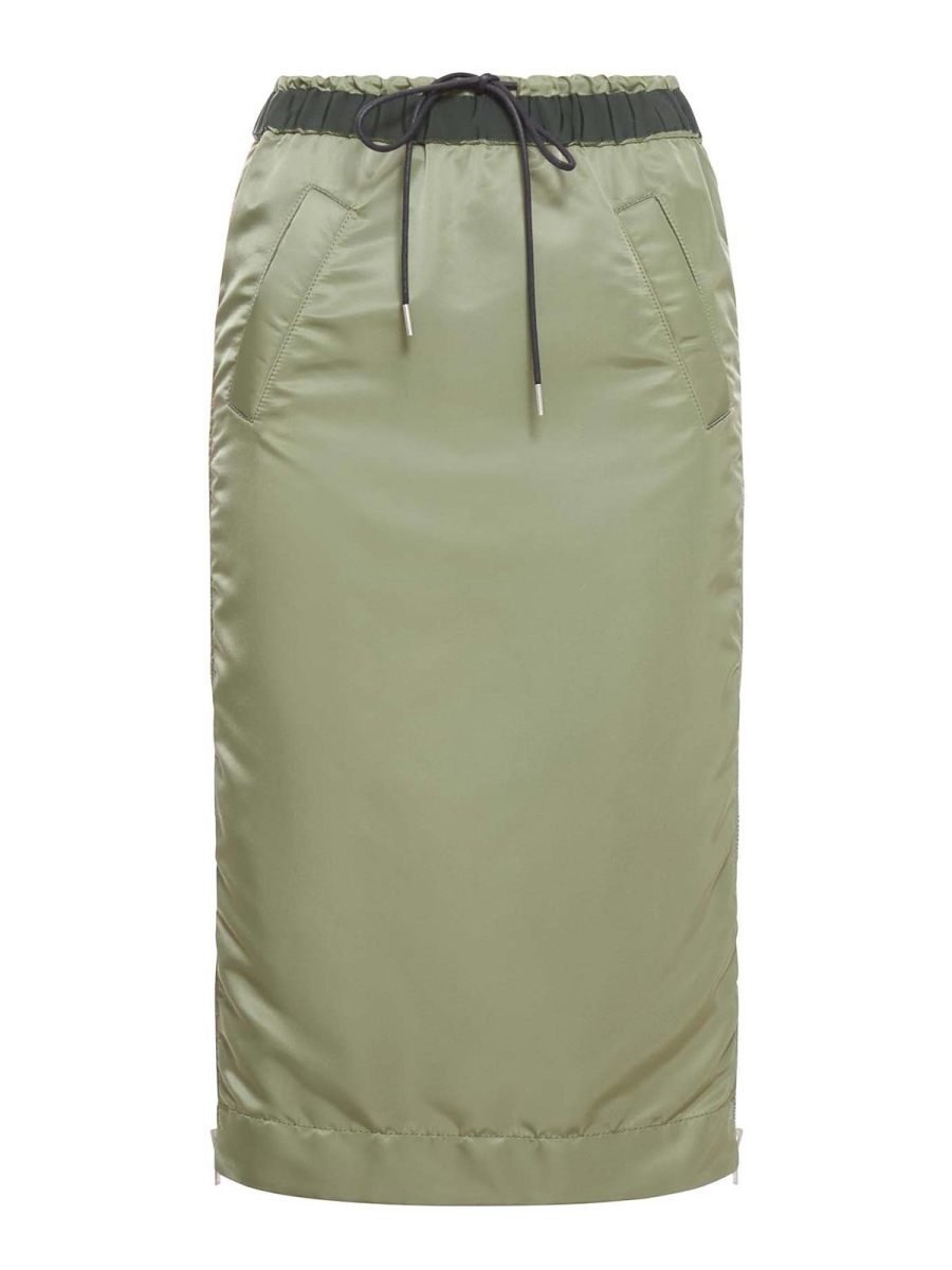 Sacai Jupe Midi - Marron Clair