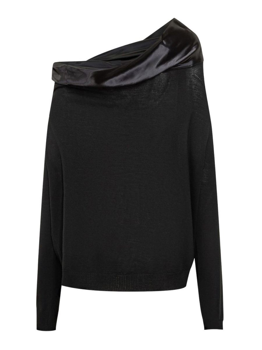 Alberta Ferretti Pull Col Rond - Noir