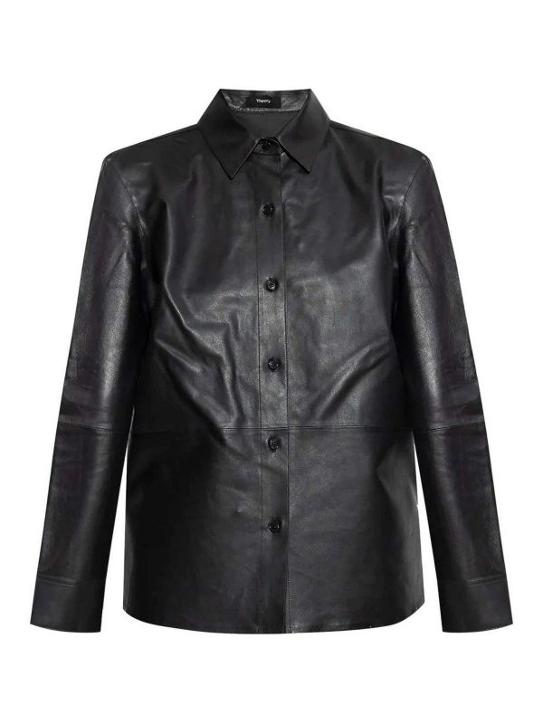 Theory Blouson En Cuir - Noir