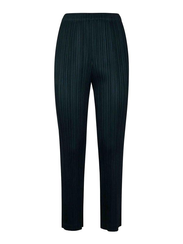 Pleats Please Issey Miyake Pantalons Décontractés - Vert