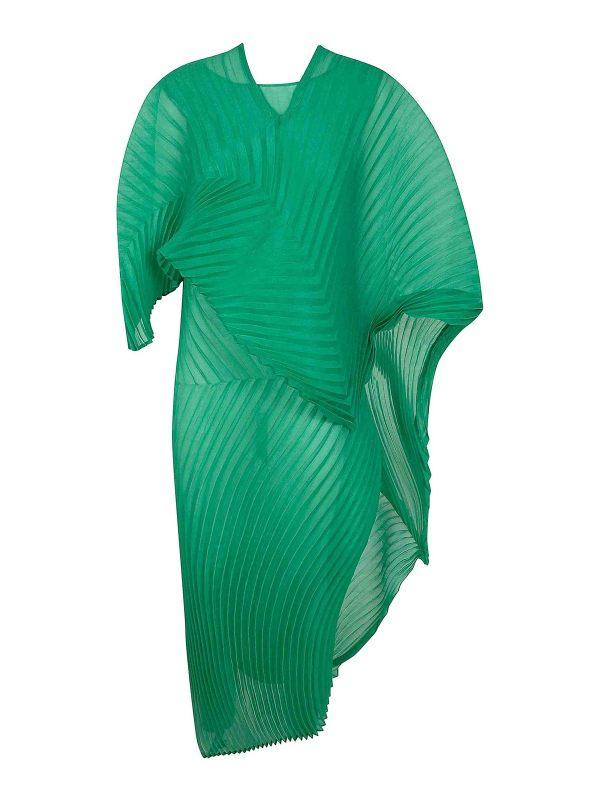 Pleats Please Issey Miyake Robe Au Genou - Vert