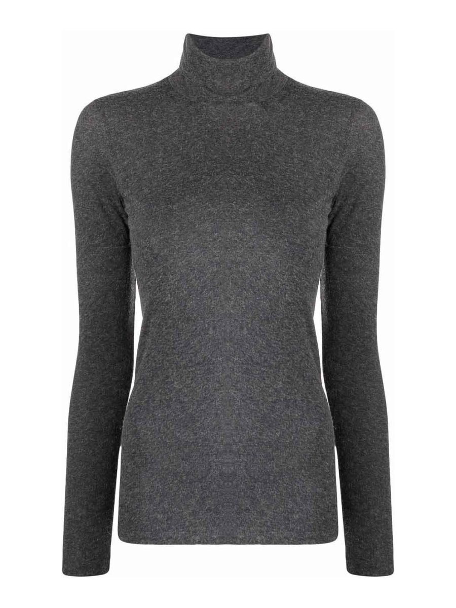 Majestic Filatures Pull Col Roulé - Gris