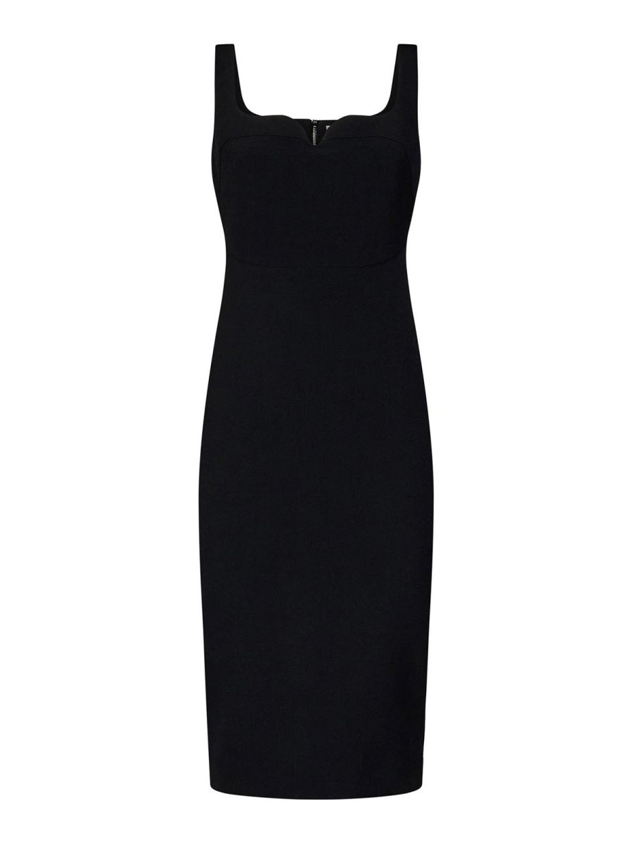 Victoria Beckham Robe Au Genou - Noir