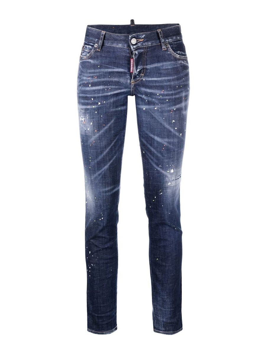Dsquared2 Jean Droit - Foncé Délavé