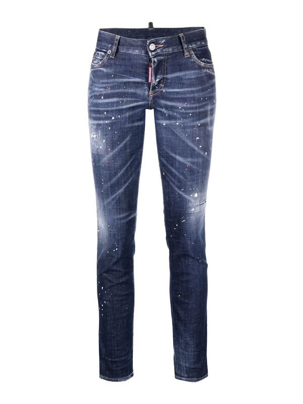 Dsquared2 Jean Droit - Foncé Délavé