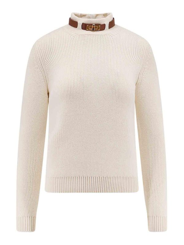 Elisabetta Franchi Pull Col Bateau - Blanc