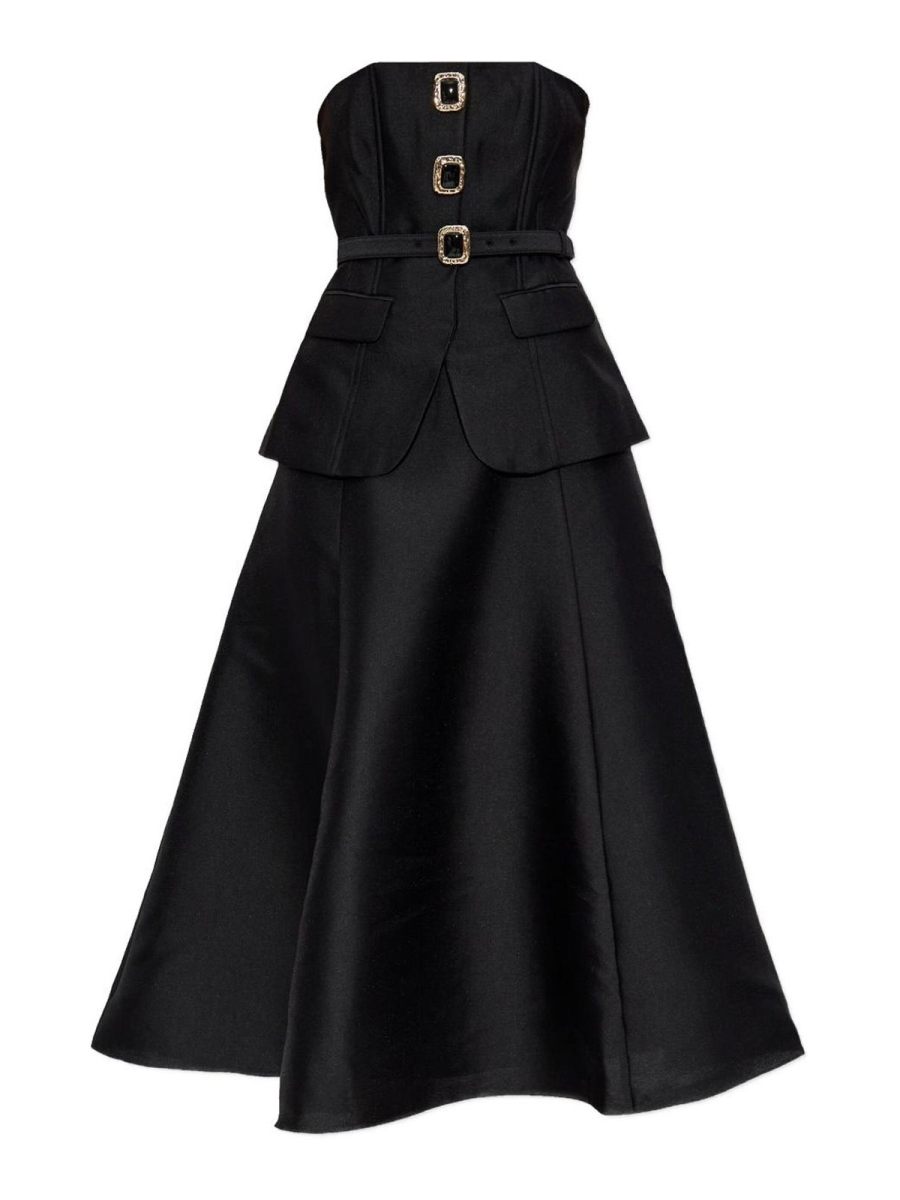 Self Portrait Robe Au Genou - Noir