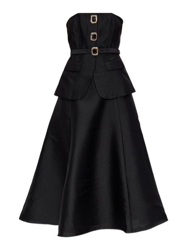Self Portrait Robe Au Genou - Noir