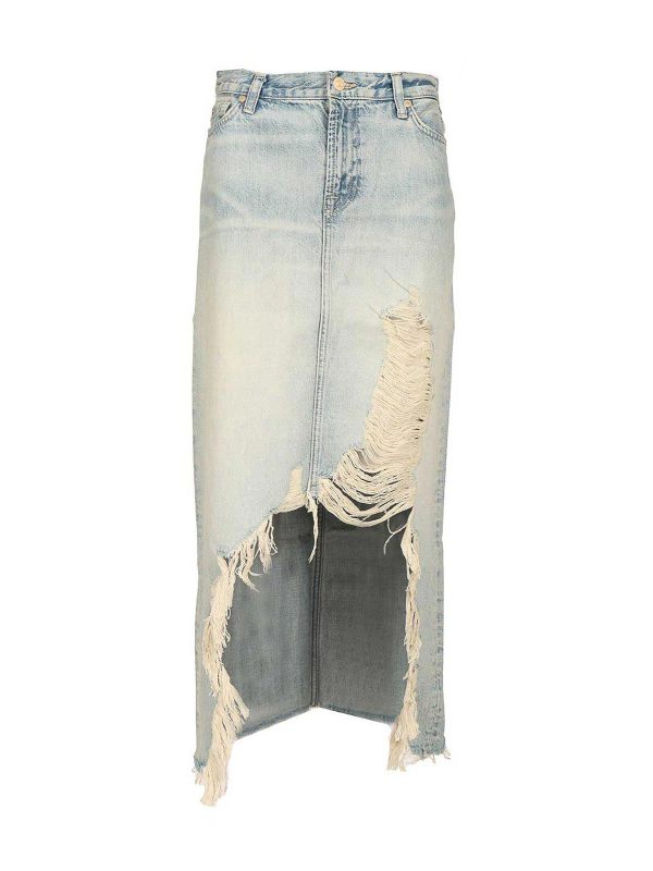 7 For All Mankind Jupe Midi - Bleu Clair