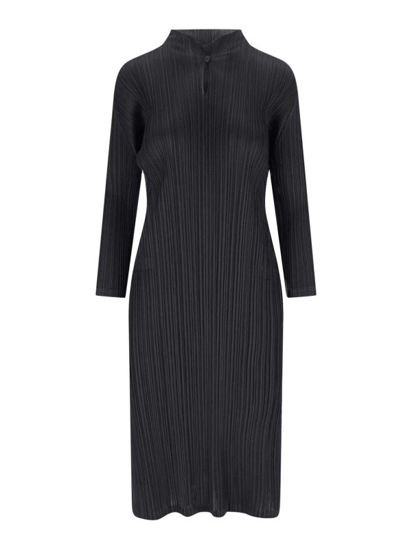 Pleats Please Issey Miyake Robe Au Genou - Noir