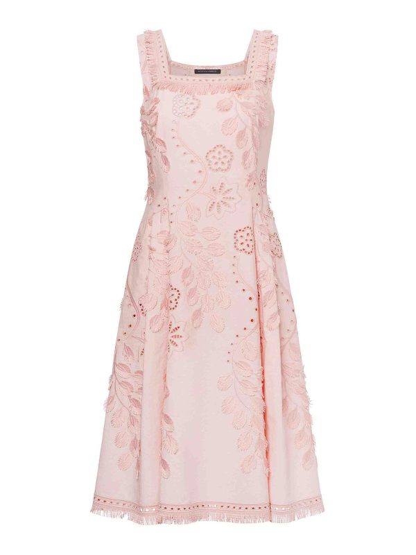 Alberta Ferretti Robe Au Genou - Rose