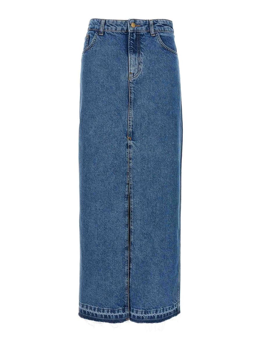 Philosophy di Lorenzo Serafini Jupe Midi - Bleu