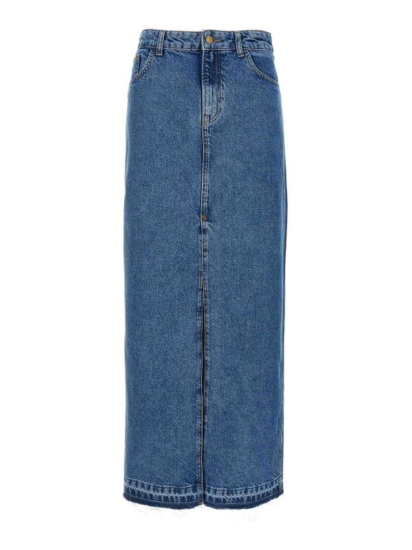 Philosophy di Lorenzo Serafini Jupe Midi - Bleu
