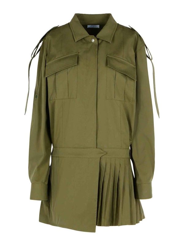 Off-White Robe Au Genou - Vert