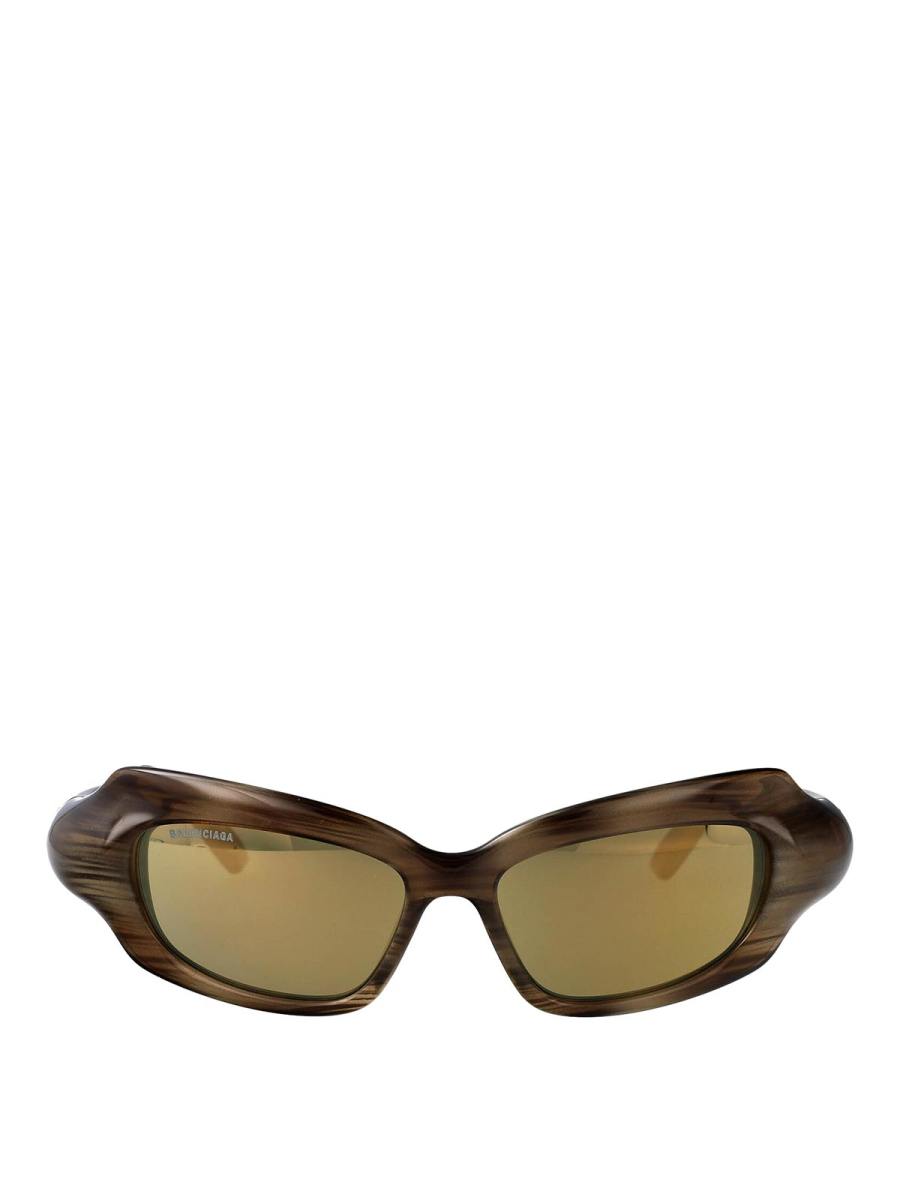 Balenciaga Lunettes De Soleil - Marron