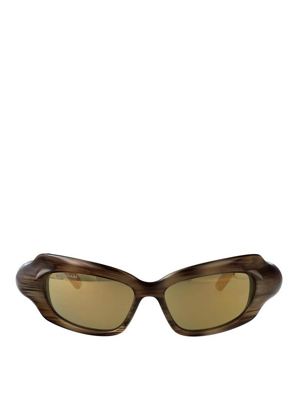 Balenciaga Lunettes De Soleil - Marron
