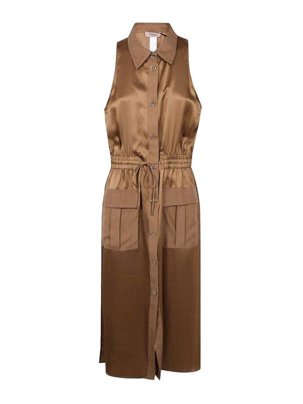 Twinset Robe Courte - Marron