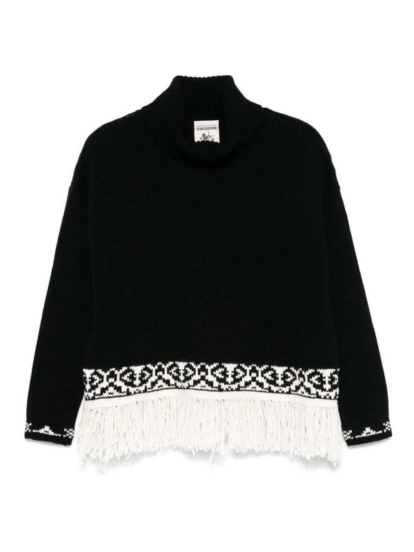 Semicouture Pull Col Rond - Noir