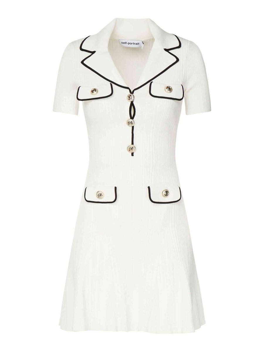 Self Portrait Robe Courte - Blanc