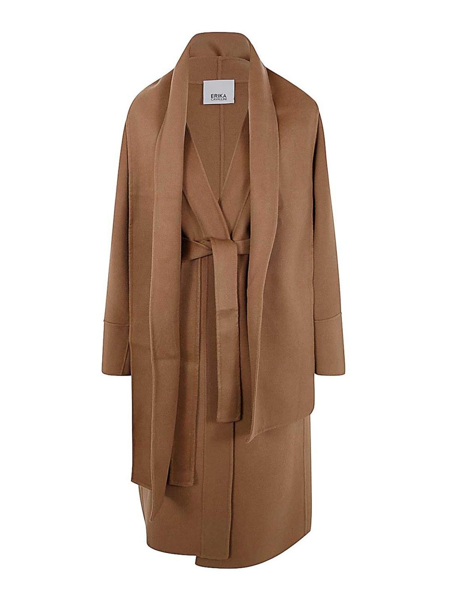 Erika Cavallini Manteau Court - Marron