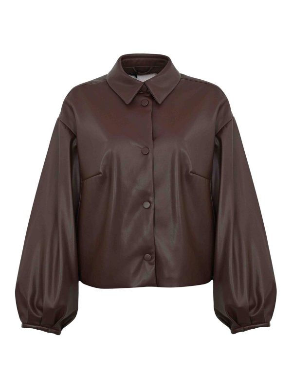 Twinset Blouson En Cuir - Camel